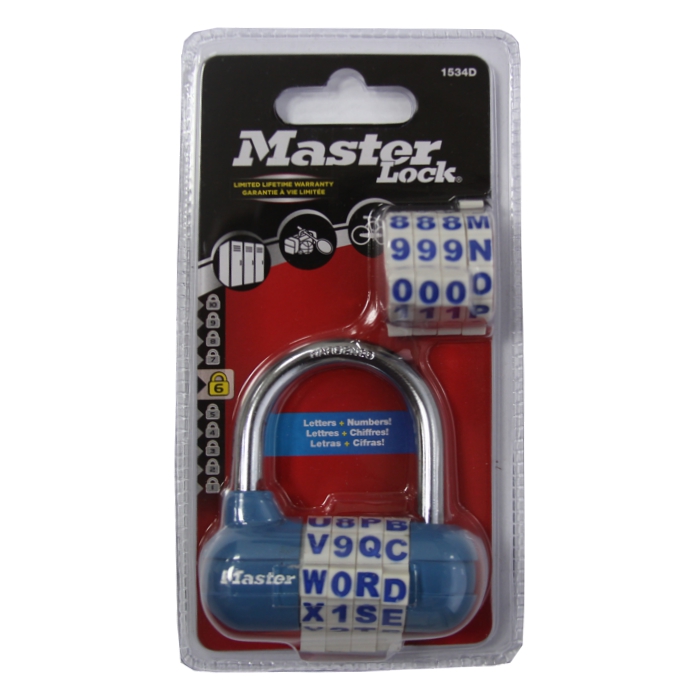 Master Lock 1534EURD kombinační visací zámek modrý 64 mm