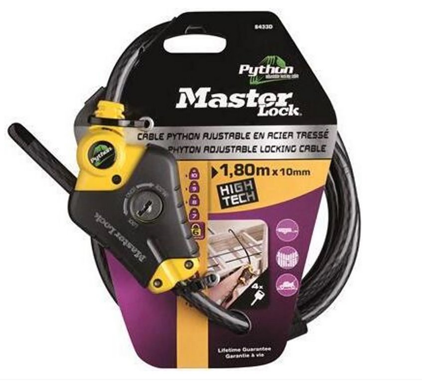 Master Lock Python 8433EURD lanový zámek zkracovací 10 mm