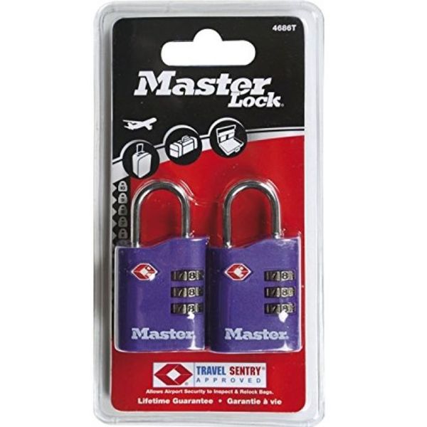 Master Lock 4686EURT kombinační zámek TSA fialový 2 ks