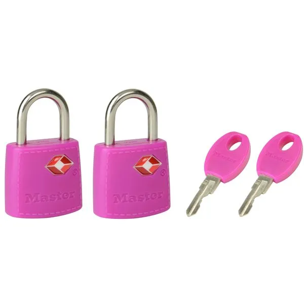 Master Lock TSA 4695EURTAST visací zámek růžový 2 ks na klíč