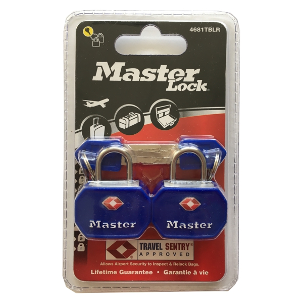 Master Lock 4681EURT zámek TSA modrý 2 ks