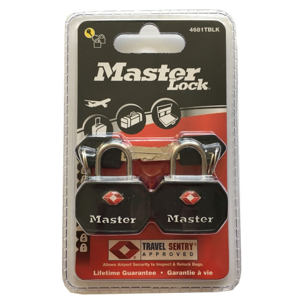 Master Lock TSA 4681EURTBLK visací zámek černý 2 ks na klíč