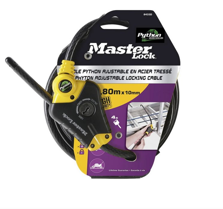 Master Lock Python 8433EURD lanový zámek zkracovací 10 mm