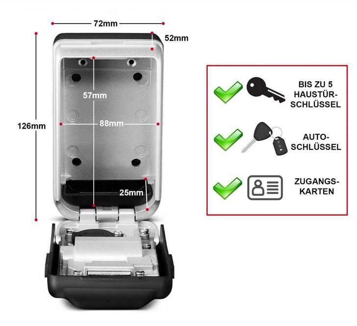 Master Lock 5425EURD schránka na klíče černá 72 mm
