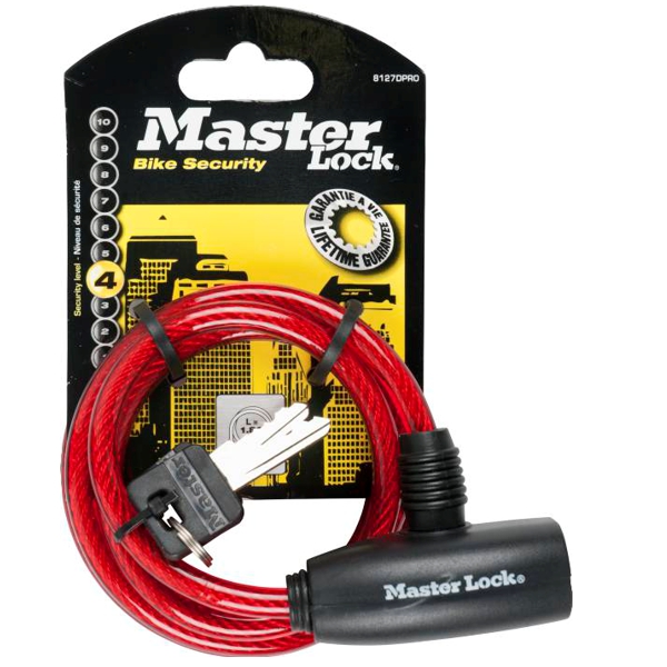 Master Lock 8127EURDPRO zámek na kolo 1,8 m červený
