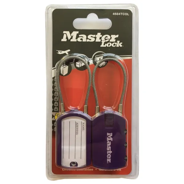 Master Lock 4684EURTCOL zámek na kufr fialový 2 ks