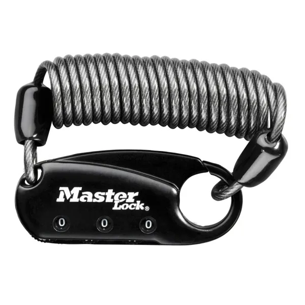 Master Lock 1551EURDBLK karabina s kabelem 90 cm černá