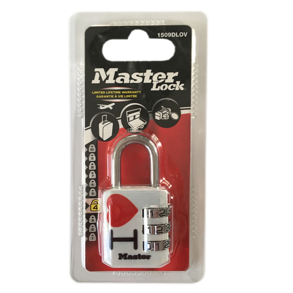 Master Lock 1509EURDLOV kombinační zámek 30 mm bílý I Love