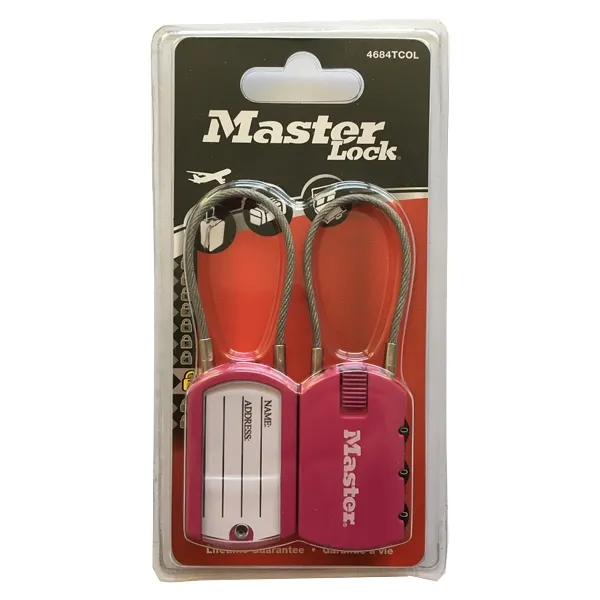 Master Lock 4684EURTCOL zámek na zavazadla 30 mm růžový 2 ks