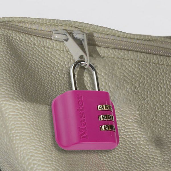 Master Lock 4670EURDCOL visací zámek na zavazadla růžový kódový