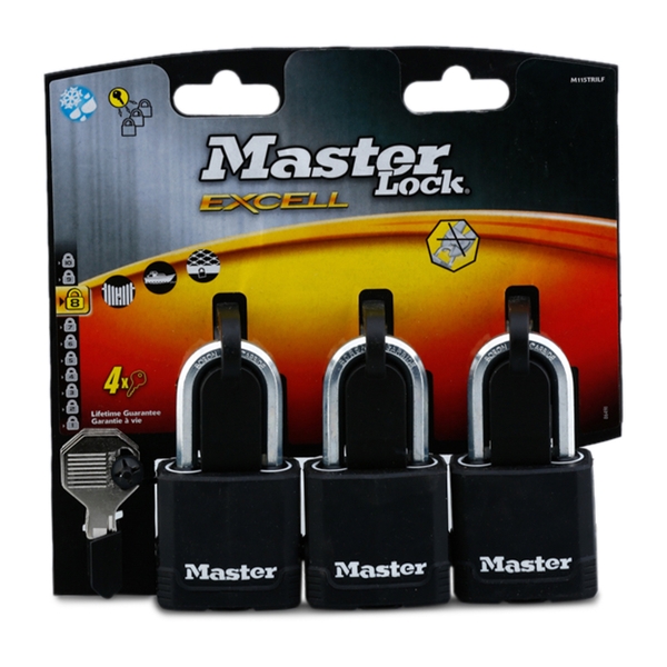 Master Lock Excell M115EURTRILF zámek 48mm sada 3ks