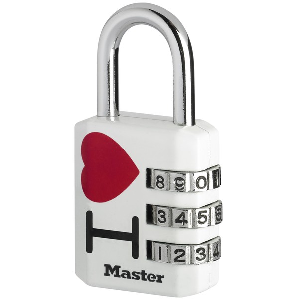 Master Lock 1509EURDLOV kombinační zámek 30 mm bílý I Love