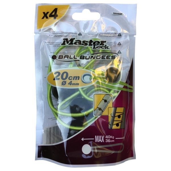 Master Lock 3254EURDAT upínací gumy 20 cm 4 ks zelené