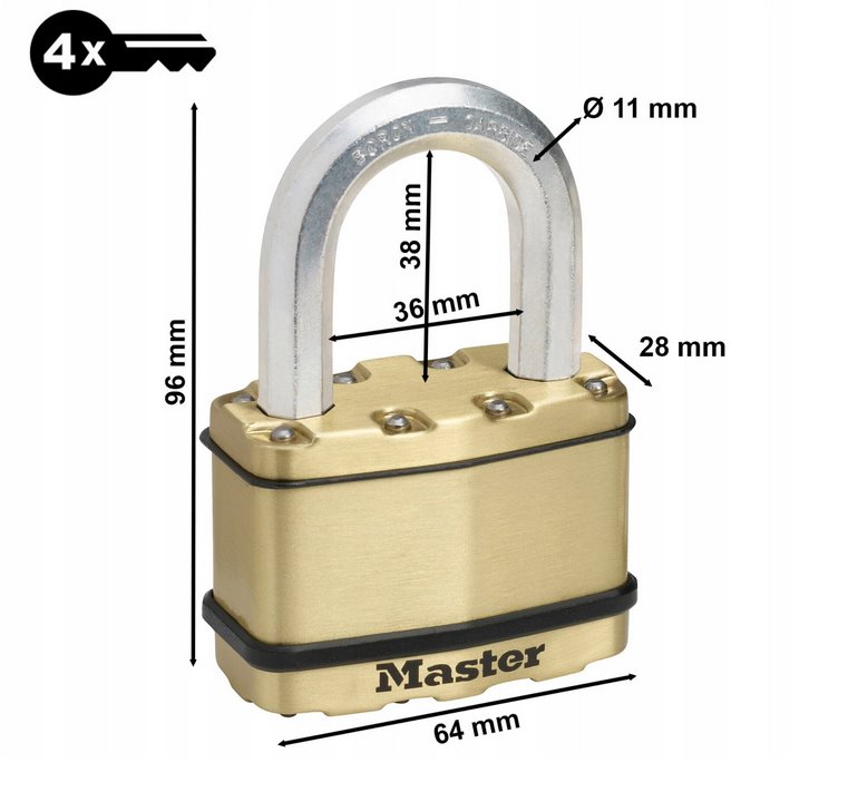 Master Lock Excell M15BEURDLF visací zámek 64 mm mosazný