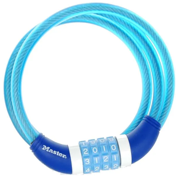 Master Lock 8231EURDPRO lanko na kolo 1,2 m modré kombinační