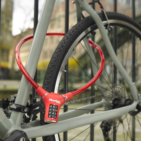 Master Lock 8229EURDPROCOL lanko na kolo 0,9 m červené
